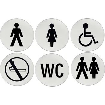 Samolepící symbol Star Tec z nerezu - WC