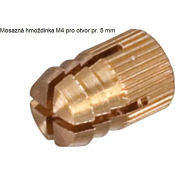 Nábytkové kování Mosazná hmoždinka pro táhlo Minifix - otvor 5 mm hmoždina