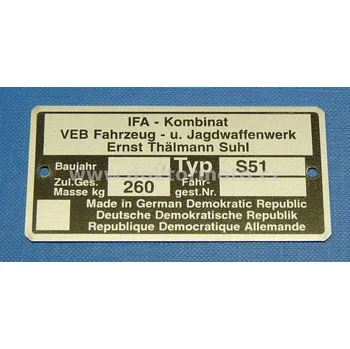 Nášivka Štítek typový Simson