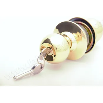 Dveřní kování Uzamykatelná americká koule HAFELE 70mm zlatá