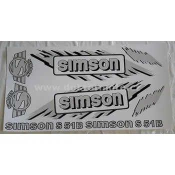 samolepka Nálepky SIMSON sada - stříbrná neorig.vzor