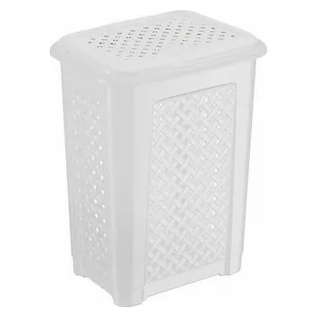 Koš na prádlo Dunya Plastik Ratan Koš na špinavé prádlo 54 l bílý