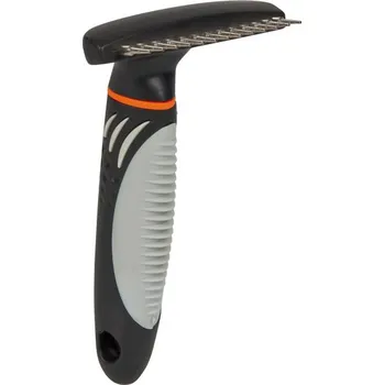 Kartáč pro zvířata Trixie hrablo krátká srst s antiskuz. rukojetí 10x15cm, zuby 1,5cm