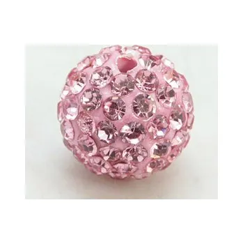 Dětské navlékací korálky Korálek shamballa sv.růžový 10mm (1ks)