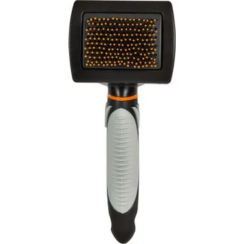 Kartáč pro zvířata Trixie plastový finišák jemný s kuličkami,protiskluz.rukojeť 7x16cm