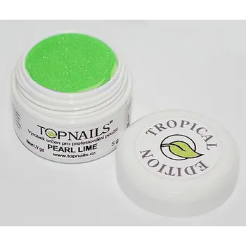 Lak na nehty topnails - barevný UV gel TROPICAL pearl LIME 5g (color gel)