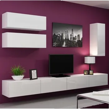 Obývací stěna Cama Meble Vigo 13 bílá/bílý lesk