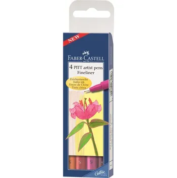 Sada 4ks tušových popisovačů ARTIST PENN FINE LINER Faber-Castell - teplé odstíny