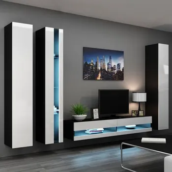 Obývací stěna Cama Meble Vigo New 7 černá/bílá