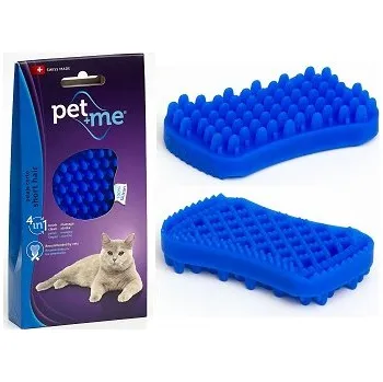 Péče o srst a drápky Pet and Me kartáč pro kočky, krátká srst, modrý