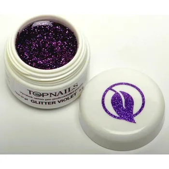 Lak na nehty topnails - barevný UV gel GLITTER VIOLET 5g (color gel)