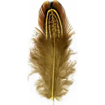 Velikonoční dekorace Flaušová peříčka 6/8 cm, 22 ks - žlutá