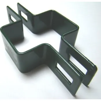 Příslušenství pro plot Objímka zelená čtyřhranný sloupek 60/60 průběžná (Zn+komaxit zelená RAL 6005)