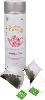 čaj English Tea Shop Čistý bílý čaj - plechovka s 15 bioodbouratelnými pyramidkami
