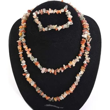 Souprava šperků Dárková sada šperků pestrá směs náramek + náhrdelník 90cm