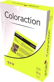 Barevný papír Papír kopírovací Coloraction A4 80 g žlutá reflexní