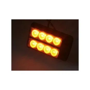 Maják PREDATOR dual 8x1W LED, 12-24V, oranžový, ECE R10 R65 (kf004d)