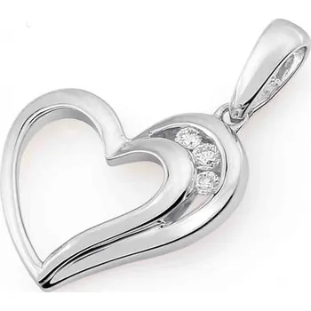 Přívěsek Klenoty Budín Přívěsek s diamantem, bílé zlato brilianty - diamantové srdce (3ks) (Klenoty Budín Přívěsek s diamantem, bílé zlato brilianty - diamantové srdce (3ks))