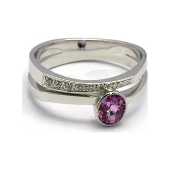 Prsten Luxusní zásnubní prsten s růžovým safírem 585/3,83 gr J-21299-12 (J-21299-12)