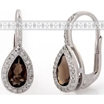 Náušnice Diamantové zlaté náušnice s přírodními kameny (záhněda - smoky quartz) 3880806) (3880806-0-0-88)
