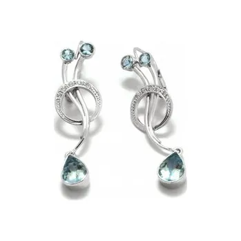 Prsten Luxusní náušnice s přírodními vzácnými akvamaríny 585/4,52 gr J-20408-11 (J-20408-11)