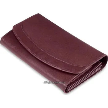 Středně hnědá kožená peněženka s bohatou vnitřní výbavou