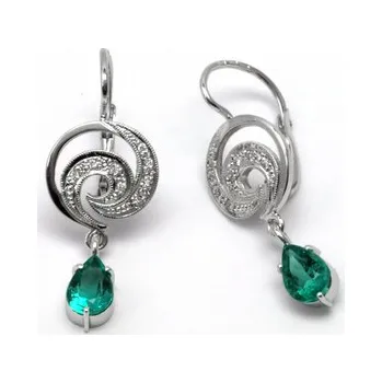 Prsten Luxusní náušnice se vzácnými kolumbijskými smaragdy 585/3,41 gr J-20252-11 (J-20252-11)