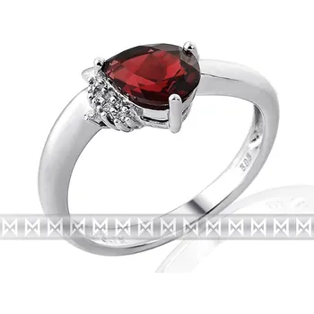 Prsten Luxusní prsten s diamanty a rudým přrodním granátem 3860516 585/2,60gr (3860516-0-52-81)