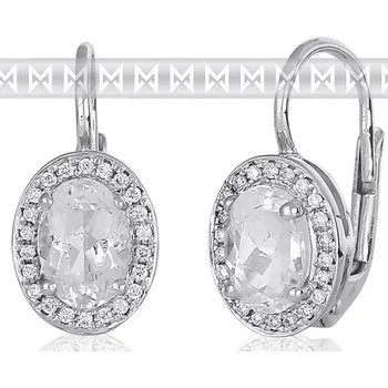 Prsten Diamantové náušnice s brilianty a velkými bílými vzácnými white topazy 3880137 (3880137-0-0-82)