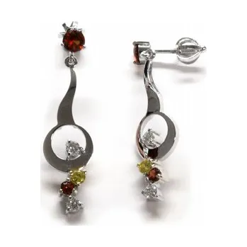 Prsten Luxusní náušnice s přírodními vzácnými kameny 585/3,16 gr J-20110-11 (J-20110-11)