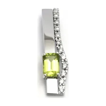 Prsten Diamantový zlatý přívěsek s olivíny a diamanty 585/1,75 gr J-21012-12 ( J-21012-12)