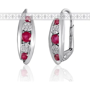 Náušnice Diamantové náušnice, bílé zlato briliant, rubín 3881038-0-0-94 (3881038-0-0-94)