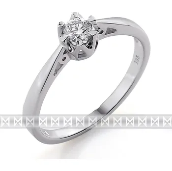 Prsten Luxusní zásnubní prsten s diamantem, bílé zlato brilianty 585/2,0gr 3861311-0-52 (3861311-0-52-99)