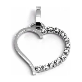 Přívěsek Diamantový zlatý přívěsek s pravými diamanty SRDCE 585/1,72 gr J-20537-11 (J-20537-11)