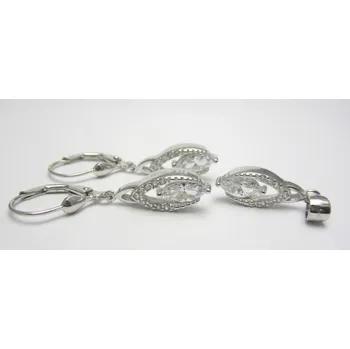 Souprava šperků Klenoty Budín Dámská luxusní stříbrná rhodium souprava s čirými zirkony 030402800001 (Klenoty Budín Dámská luxusní stříbrná rhodium souprava s čirými zirkony 030402800001)