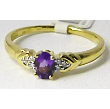 Prsten Klenoty Budín Diamantový zlatý prsten s pravým ametystem 585/2,10gr vel.56 P636 SKLADEM 381-0455 (Klenoty Budín Diamantový zlatý prsten s pravým ametystem 585/2,10gr vel.56 P636 SKLADEM 381-0455)
