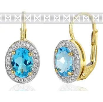 Prsten Diamantové náušnice s brilianty a velkými modrými blue topazy 3830140 (3830140-5-0-93)