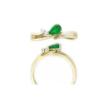 Prsten Klenoty Budín Prsten s diamantem, žluté zlato briliant, smaragd (emerald) 3810285-0-54-96 (Klenoty Budín Prsten s diamantem, žluté zlato briliant, smaragd (emerald) 3810285-0-54-96)