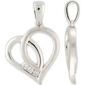 Přívěsek Přívěsek s diamantem, bílé zlato brilianty ve tvaru srdce se 3ks diamantů (3870087)