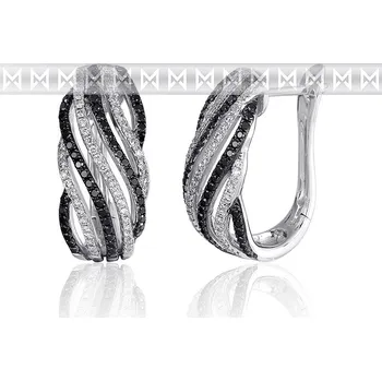 Náušnice Diamantové náušnice, bílé zlato briliant, černý briliant 3880698-0-0-97 (3880698-0-0-97)