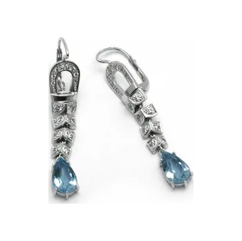 Prsten Luxusní diamantové náušnice s brazilskými akvamaríny 585/5,80 gr J-22536-13 (J-22536-13)