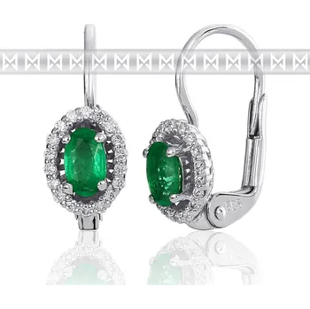 Náušnice Diamantové náušnice, bílé zlato briliant, smaragd (emerald) 3880122-0-0-96 (3880122-0-0-96)