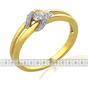 Prsten Diamantový prsten ze žlutého zlata (i zásnubní) s 11ks diamantů 585/2,3gr vel.56 (3811642-5-56-99)