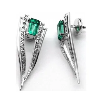 Prsten Luxusní náušnice se vzácnými zelenými smaragdy 585/5,54 gr J-20220-11 (J-20220-11)