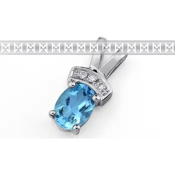 Prsten Klenoty Budín Luxusní přívěsek z bílého zlata s velkým modrým topazem (blue topaz) a diamanty 3870196 (Klenoty Budín Luxusní přívěsek z bílého zlata s velkým modrým topazem (blue topaz) a diamanty 3870196 )