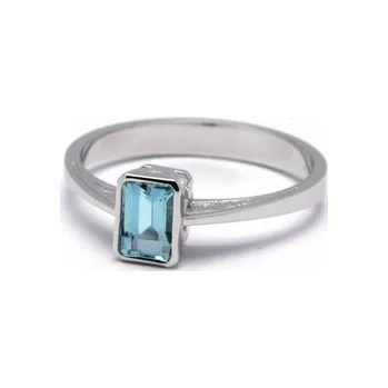 Prsten Luxusní diamantový zásnubní prsten s přírodním akvamarínem 585/2,0 gr J-21656-12 (J-21656-12)