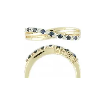 Prsten Klenoty Budín Prsten s diamantem, žluté zlato briliant, safír v kombinaci s lesklou bílou 3810491-5-53-92 (Klenoty Budín Prsten s diamantem, žluté zlato briliant, safír v kombinaci s lesklou bílou 3810491-5-53-92)