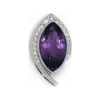 Prsten Diamantový zlatý přívěsek s brazilským ametystem 585/2,83 gr J-22464-13 (J-22464-13)