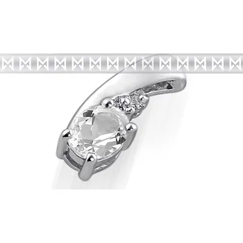 Prsten Přívěsk s diamantem, bílé zlato briliant, topaz bílý (3870574-0-0-82)