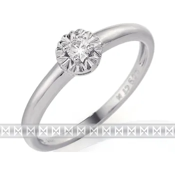 Prsten Klenoty Budín Zásnubní diamantový prsten z bílého zlata s velkým diamantem 3861323-0-56-991ks 0,08ct (Klenoty Budín Zásnubní diamantový prsten z bílého zlata s velkým diamantem 3861323-0-56-991ks 0,08ct)
